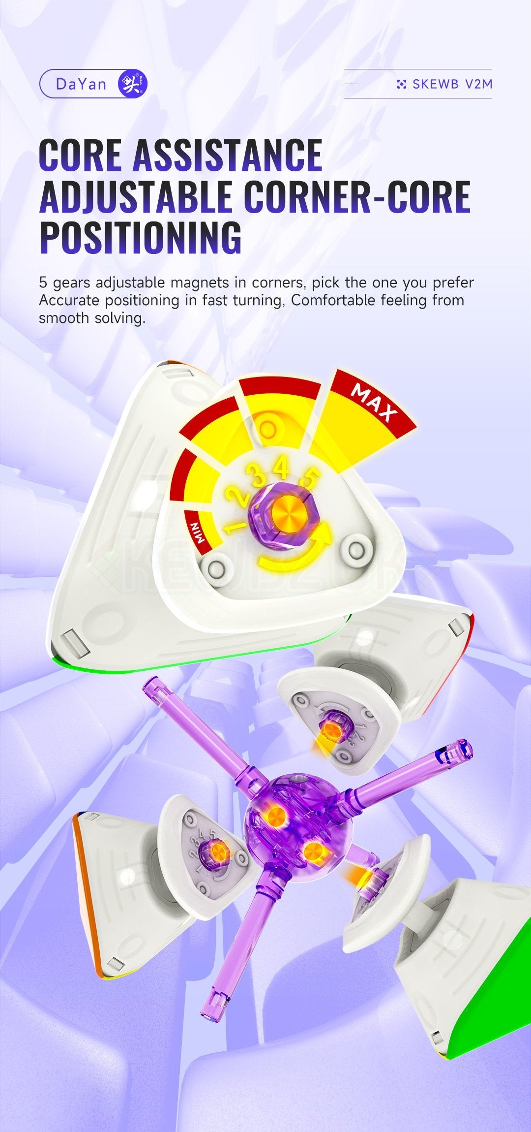 DaYan Skewb V2 (Magnetic, Maglev, UV, Ball-Core)